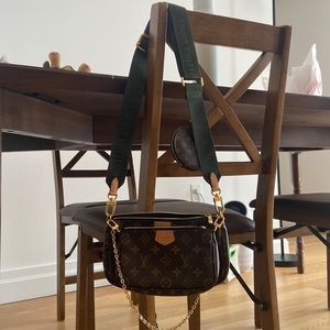 Louis Vuitton multi pochette monogram kaki green shoulder crossbody bag